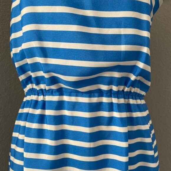 J CREW Blue White Striped Sleeveless Mini Dress Sz 8 - Picture 7 of 12
